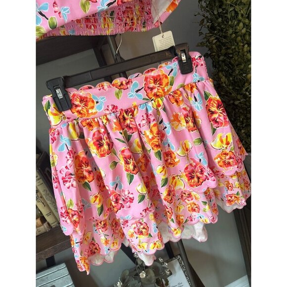 Agua Bendita Rhea Top and Skirt Pink Blossom Womens Size Large - Picture 8 of 12